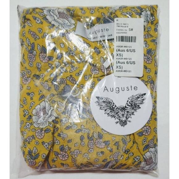 AUGUSTE X REVOLVE Valentina Boho Mini Dress in Floral Bird Yellow US Size 2 - Picture 7 of 13